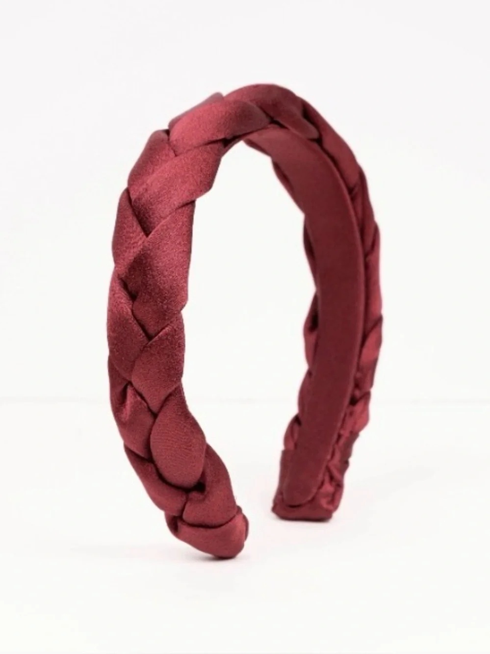 Marzoline Satin Braided Taupe Headband with Crystal embellishments Made in Italy